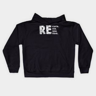 Recycle reuse renew rethink Kids Hoodie